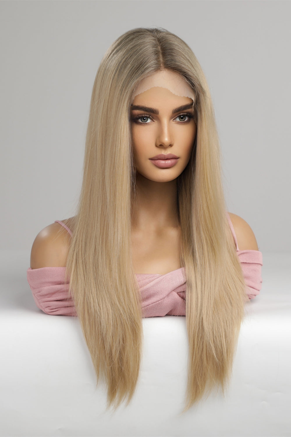 Synthetic Long Straight Lace-Front Wig