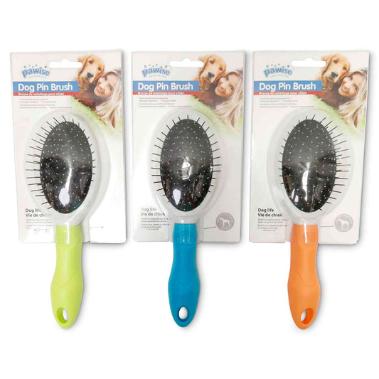 Dog Pin Brush Soft Ball Oval Untangling Anti Slip Handle Pet Cat Grooming Pawise-0