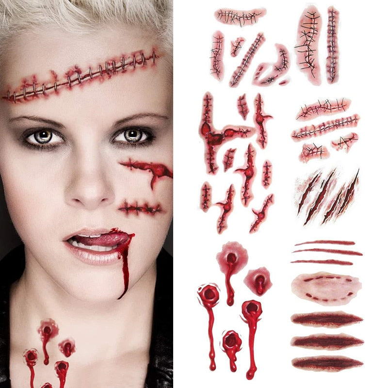 Bloody Horror Waterproof Temporary Tattoo Stickers (Assorted)