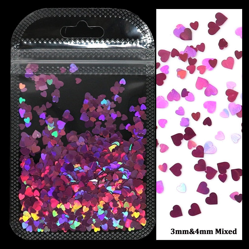 2G Holographic Sweet Love Nail Art Sequins