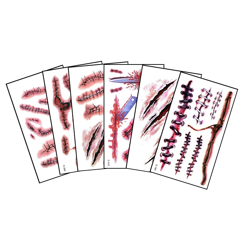 Bloody Horror Waterproof Temporary Tattoo Stickers (Assorted)