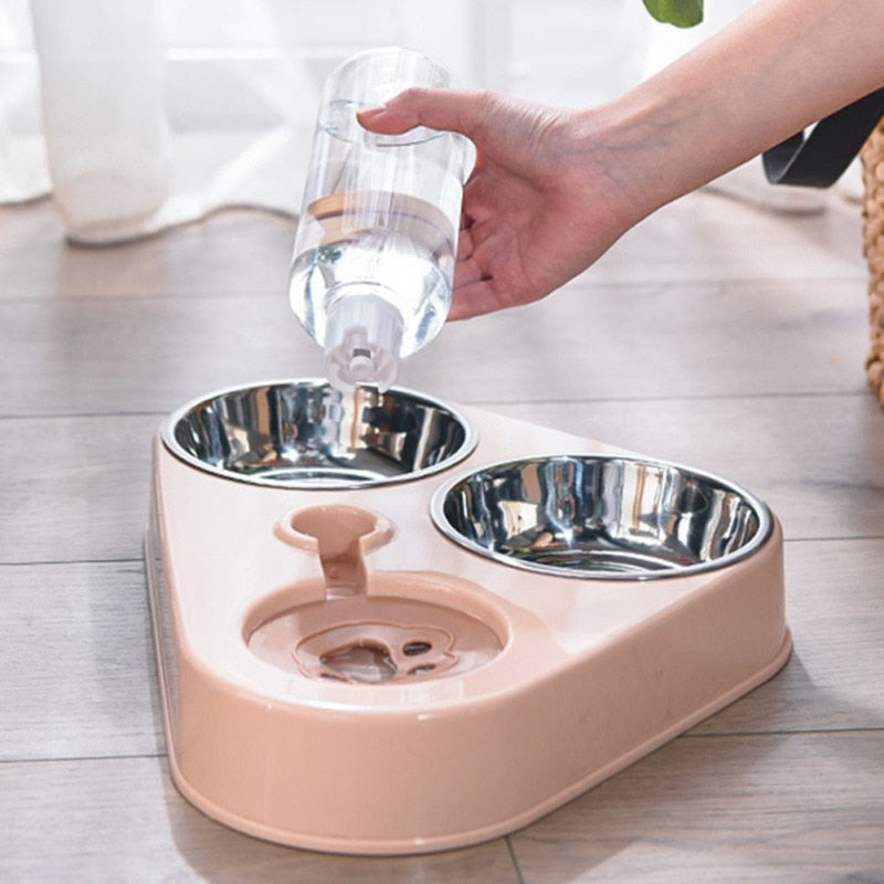 2-in-1 & 3-In-1 Pet Feeders with 500ML Automatic Water Dispenser