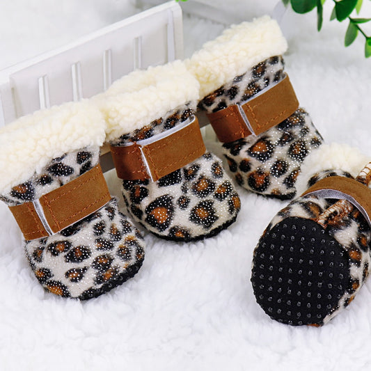 4pcs Winter Anti-Slip Pet Boots for Small Pets