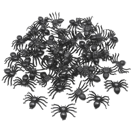 Halloween Horror Black Spider Decorations (50pc Set)