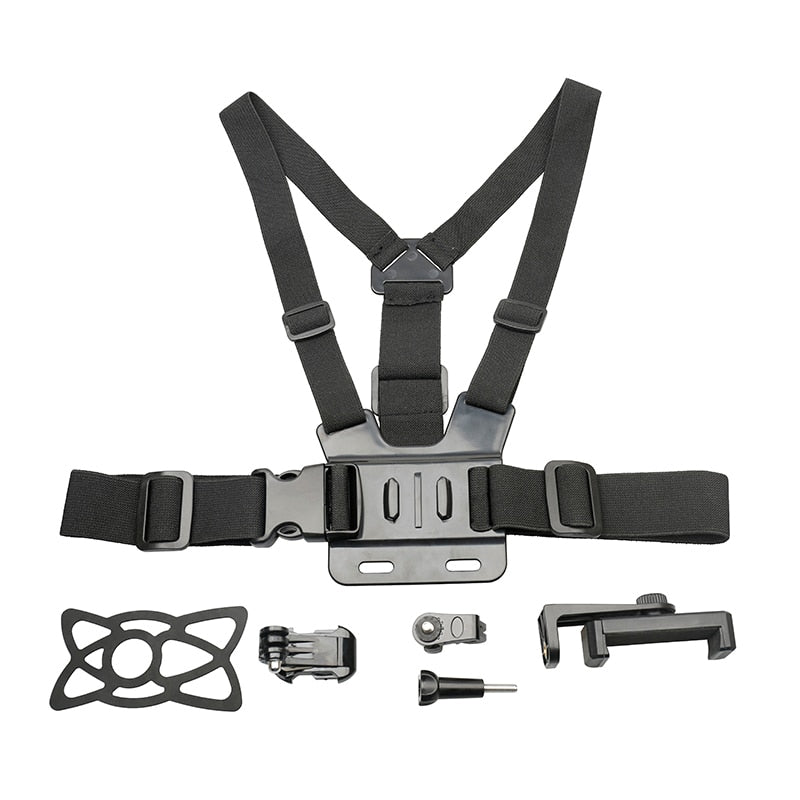 GoPRO Adjustable Sport Chest Belt Smartphone Holder with Accessories