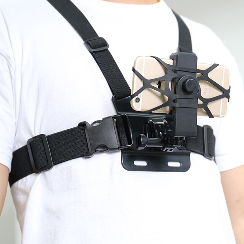 GoPRO Adjustable Sport Chest Belt Smartphone Holder with Accessories