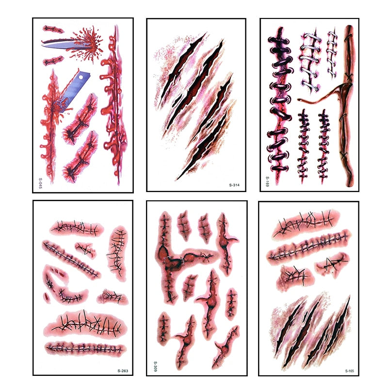 Bloody Horror Waterproof Temporary Tattoo Stickers (Assorted)