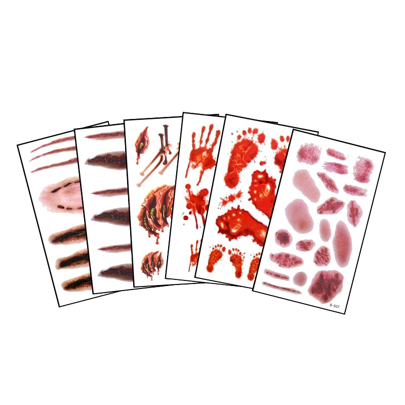 Bloody Horror Waterproof Temporary Tattoo Stickers (Assorted)