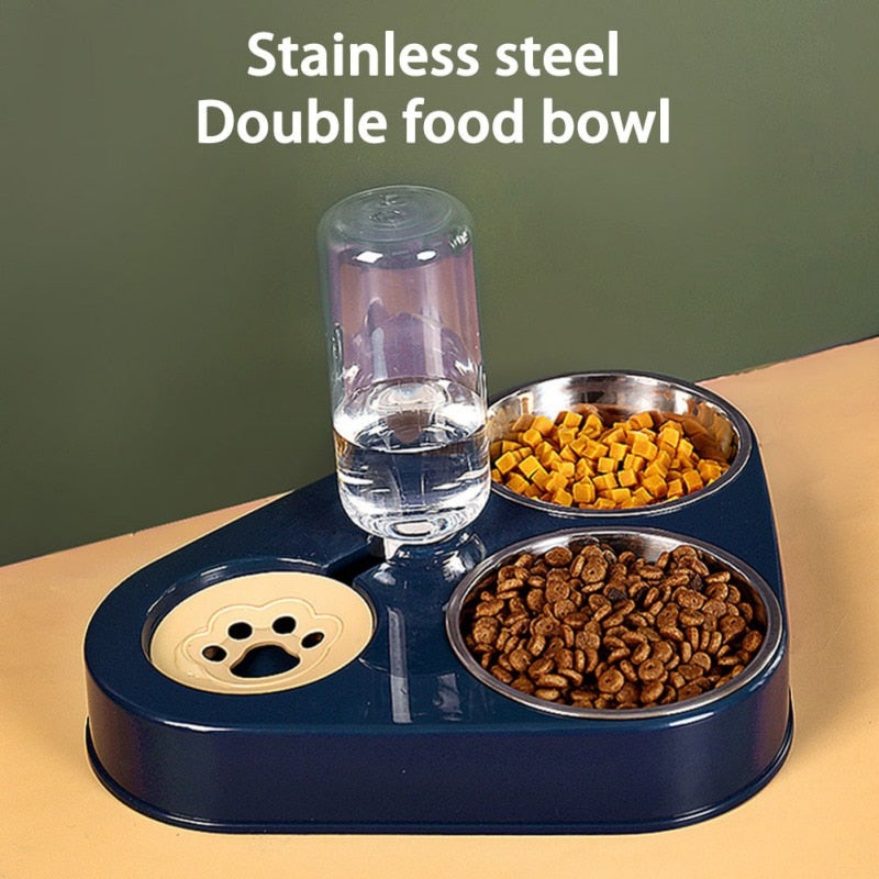 2-in-1 & 3-In-1 Pet Feeders with 500ML Automatic Water Dispenser