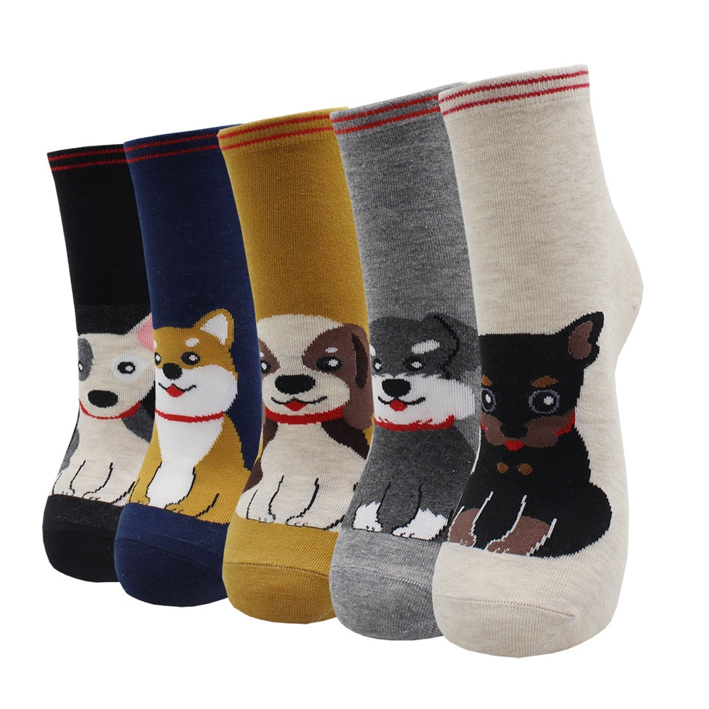 5-Pair Colorful Cute Cartoon Women's Sock Sets