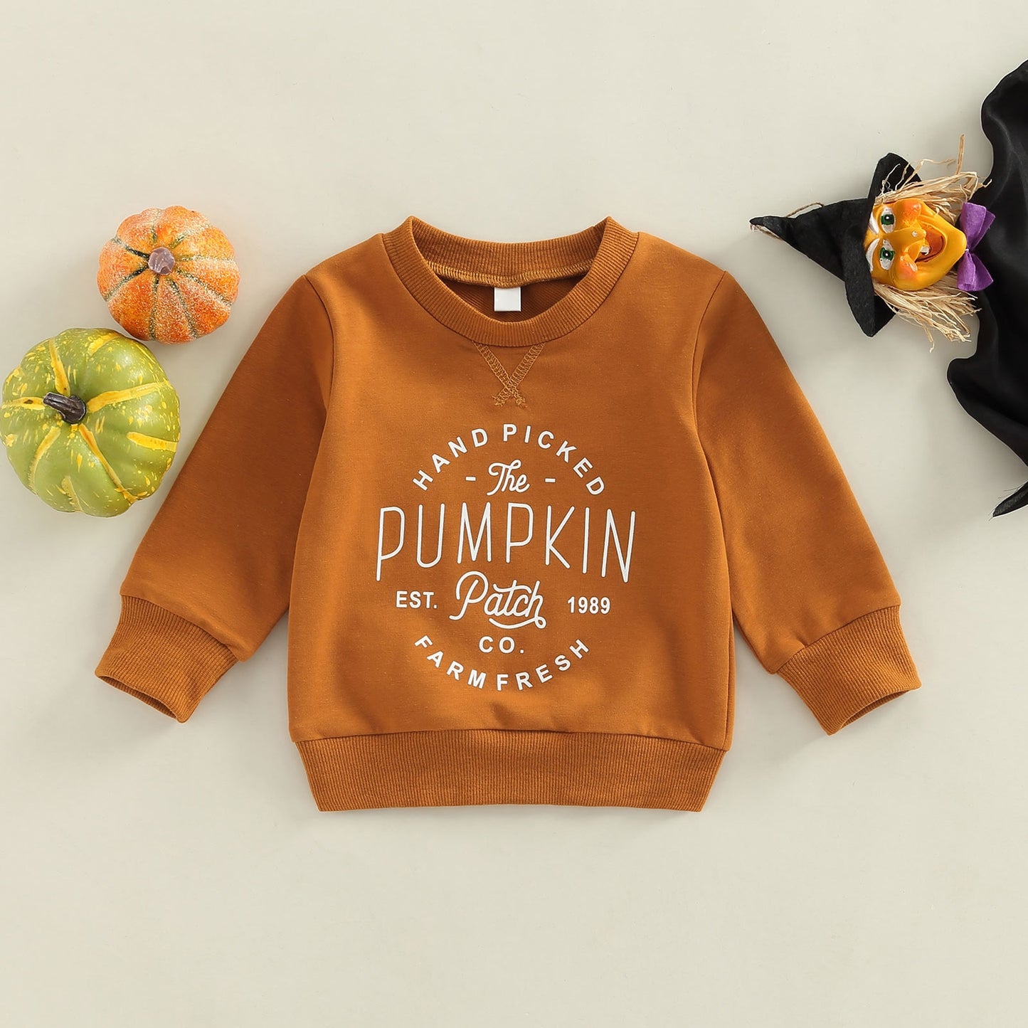 LIORAITIIN "The Pumpkin Patch Co." Toddler Long Sleeve Printed O-neck Sweatshirt