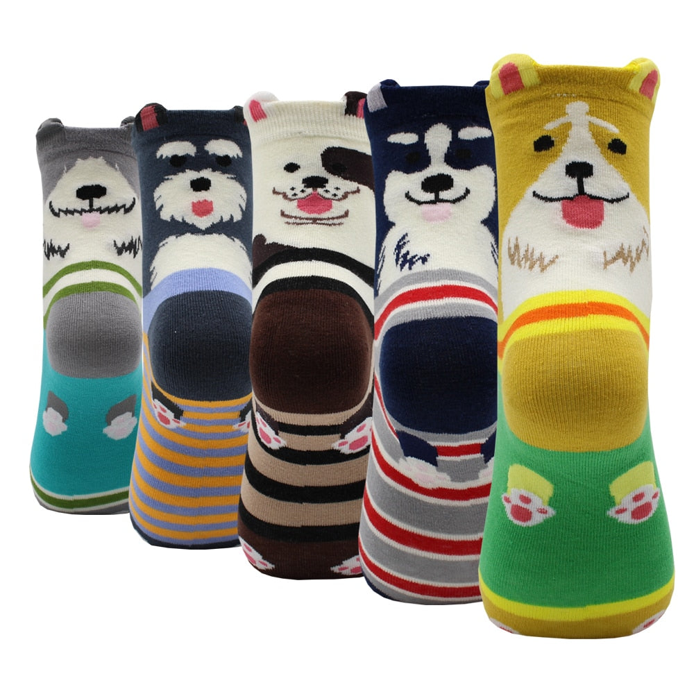 5-Pair Colorful Cute Cartoon Women's Sock Sets