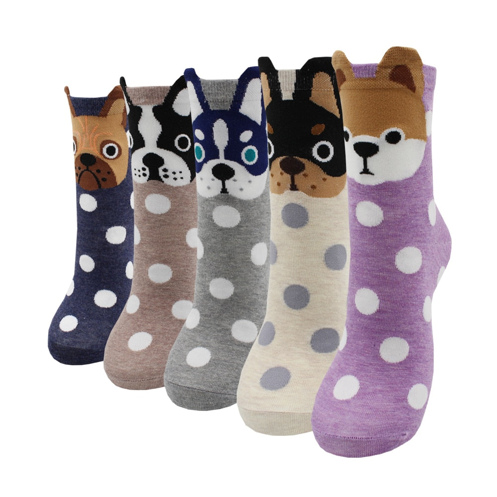 5-Pair Colorful Cute Cartoon Women's Sock Sets