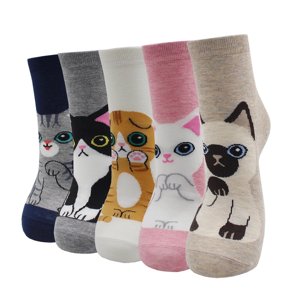 5-Pair Colorful Cute Cartoon Women's Sock Sets