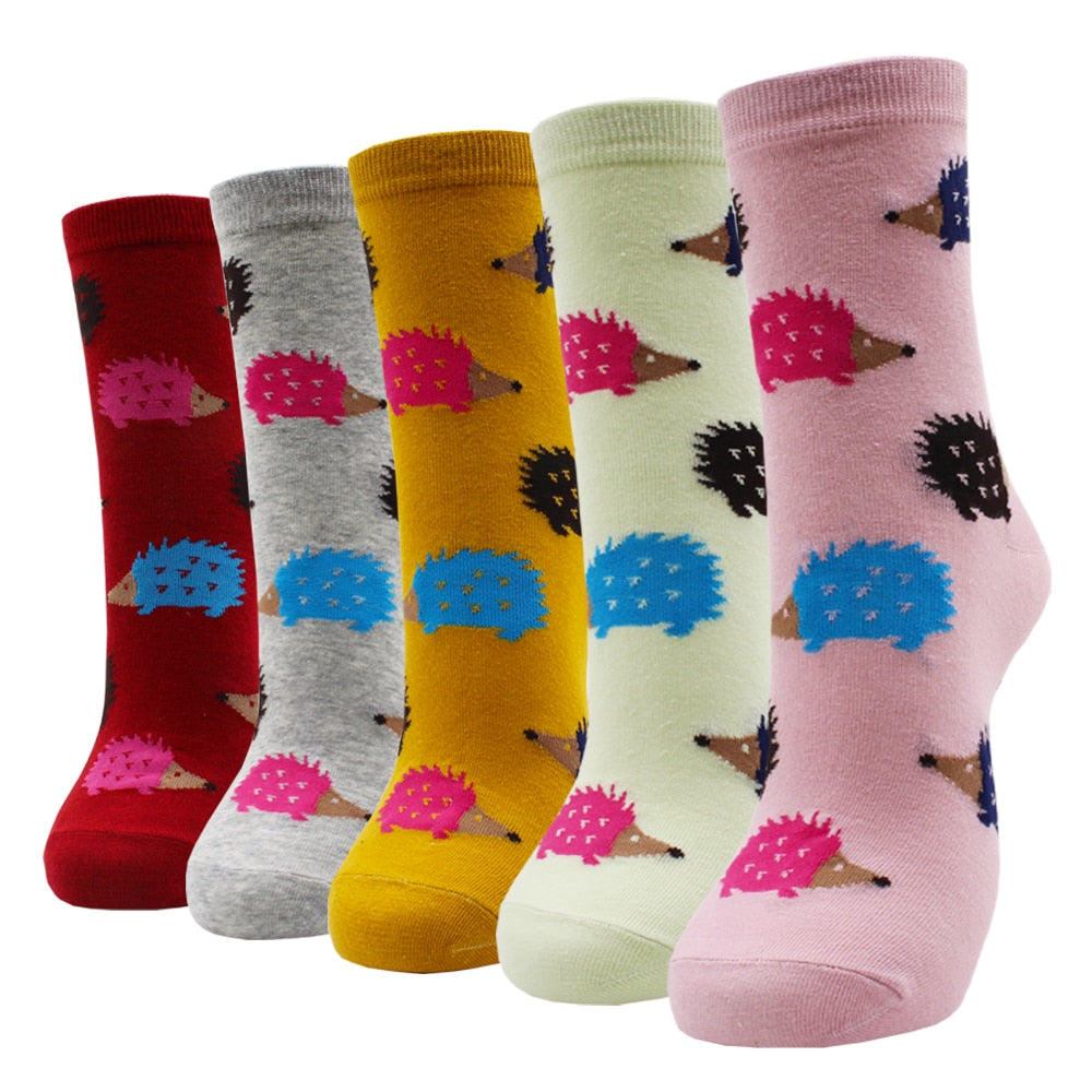 5-Pair Colorful Cute Cartoon Women's Sock Sets