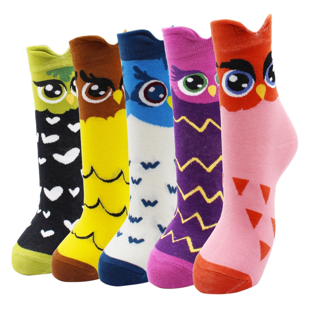 5-Pair Colorful Cute Cartoon Women's Sock Sets