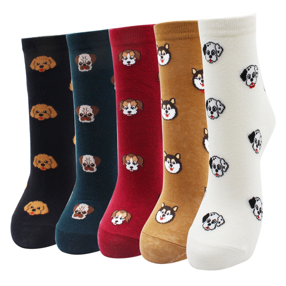 5-Pair Colorful Cute Cartoon Women's Sock Sets