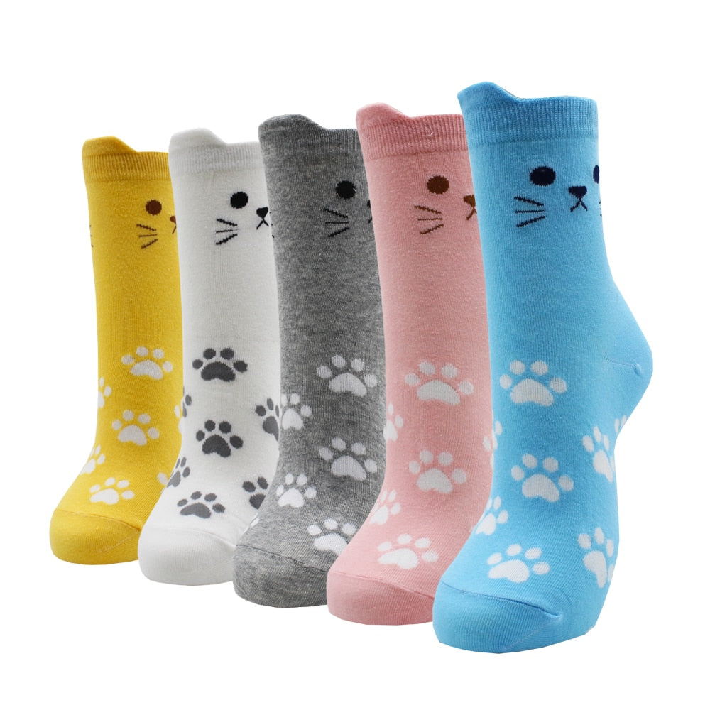 5-Pair Colorful Cute Cartoon Women's Sock Sets