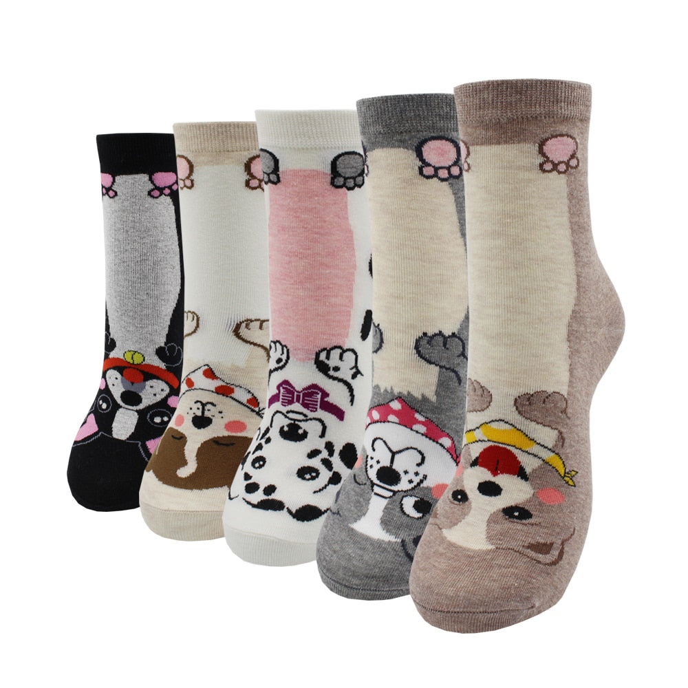 5-Pair Colorful Cute Cartoon Women's Sock Sets