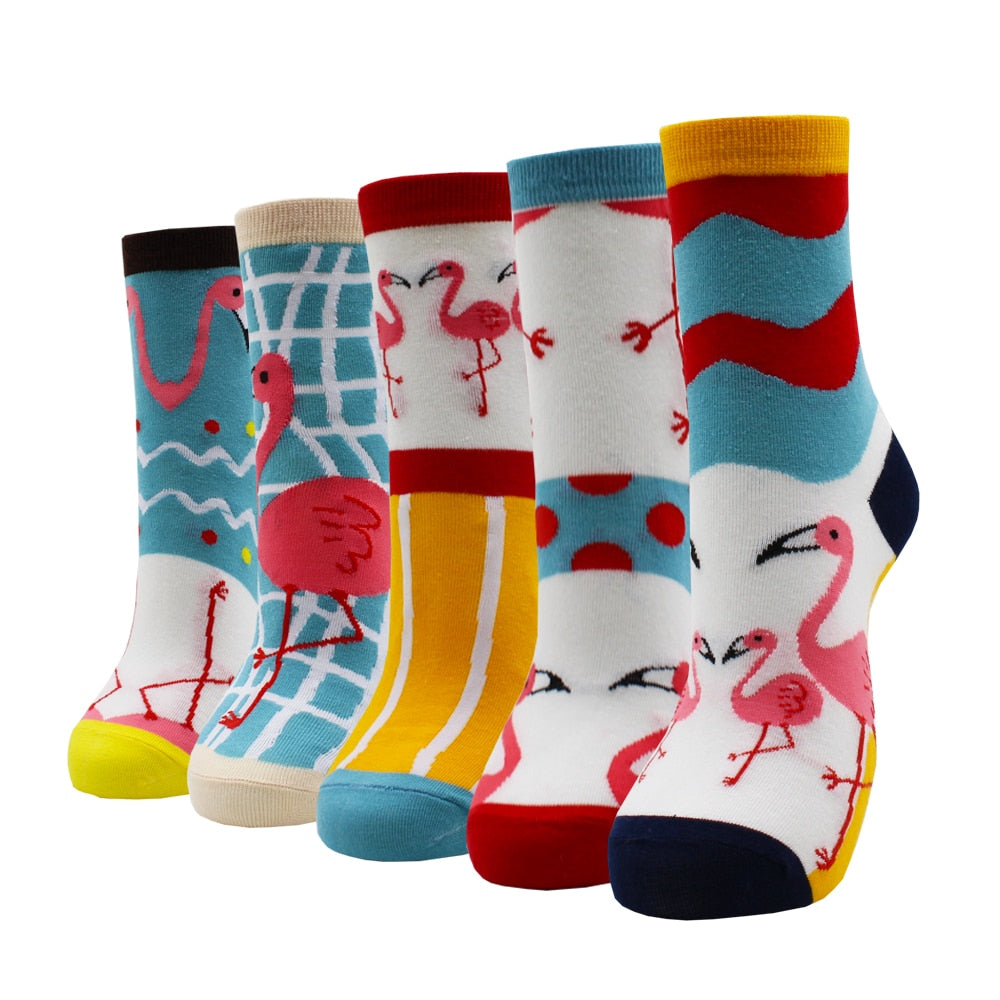 5-Pair Colorful Cute Cartoon Women's Sock Sets