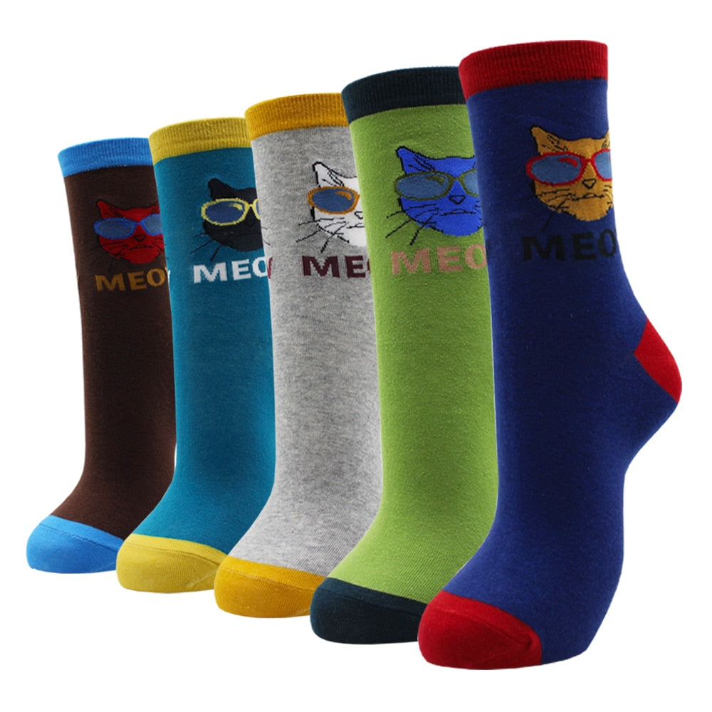 5-Pair Colorful Cute Cartoon Women's Sock Sets