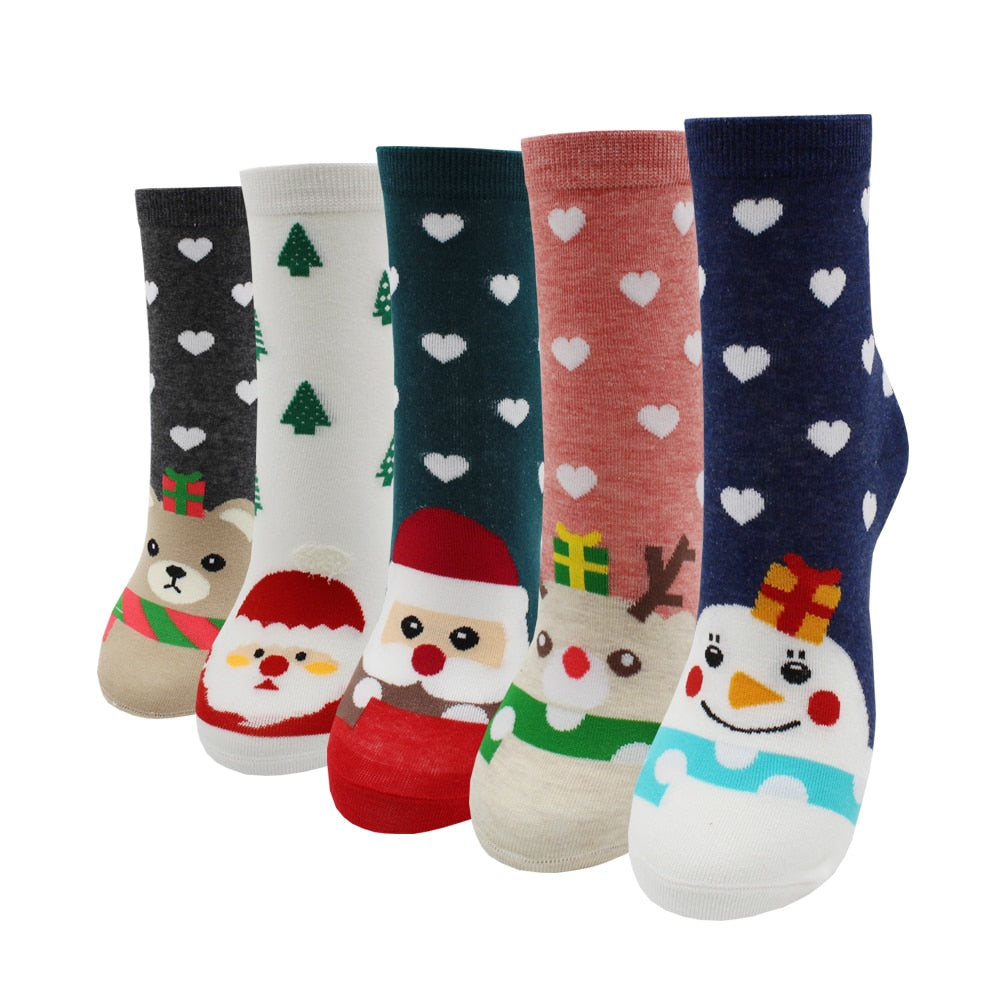 5-Pair Colorful Cute Cartoon Women's Sock Sets