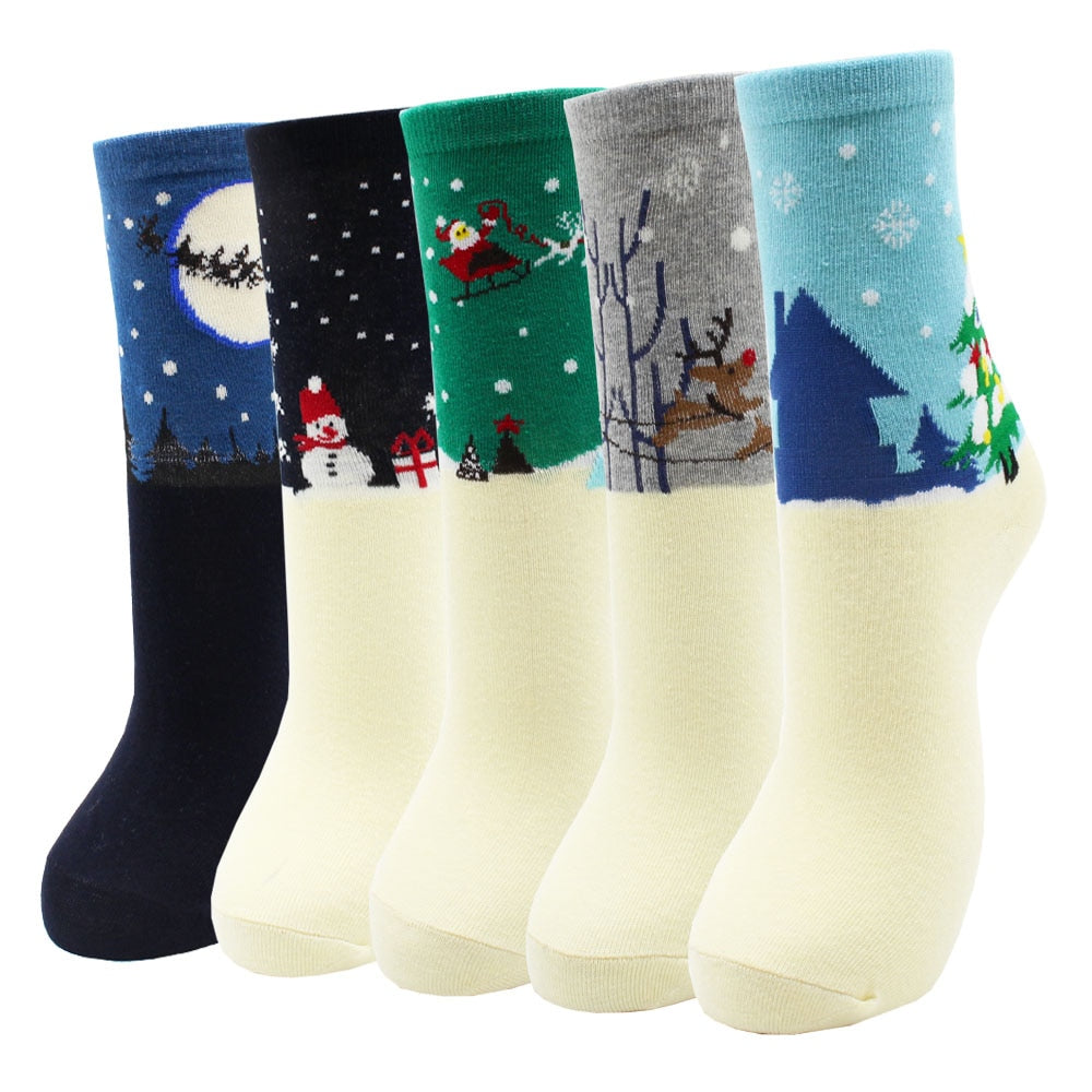 5-Pair Colorful Cute Cartoon Women's Sock Sets