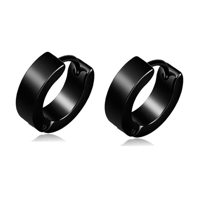 6-Pair Stainless Steel Gothic Black Earrings Set