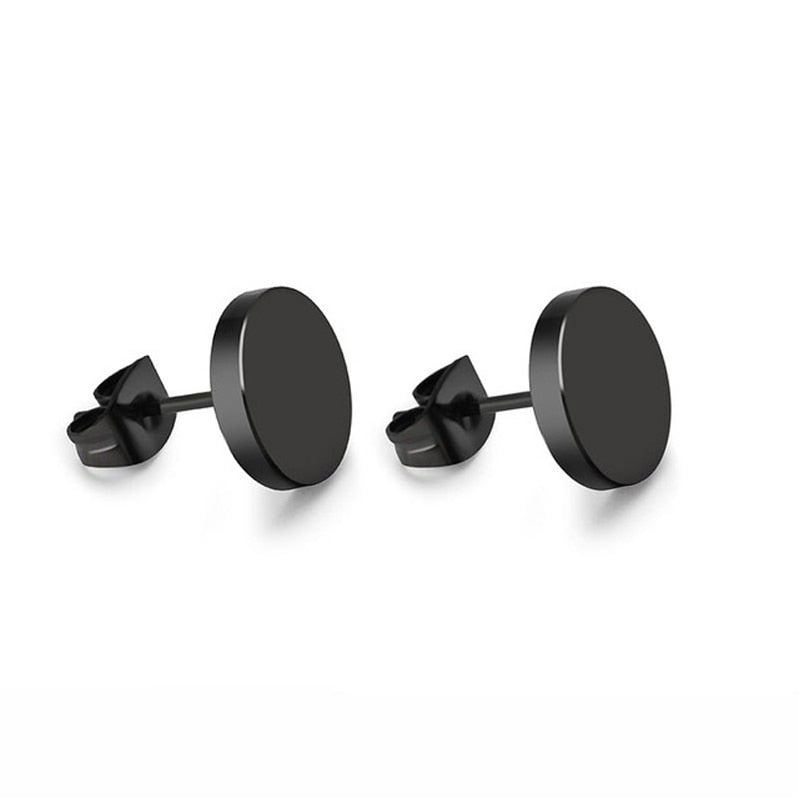 6-Pair Stainless Steel Gothic Black Earrings Set