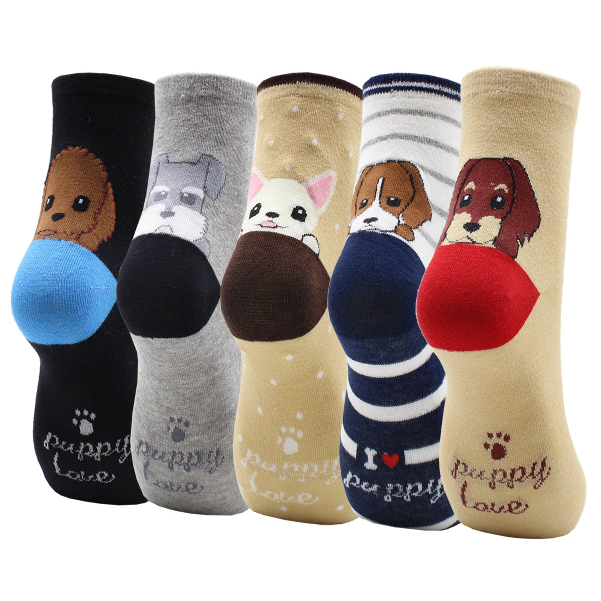 5-Pair Colorful Cute Cartoon Women's Sock Sets