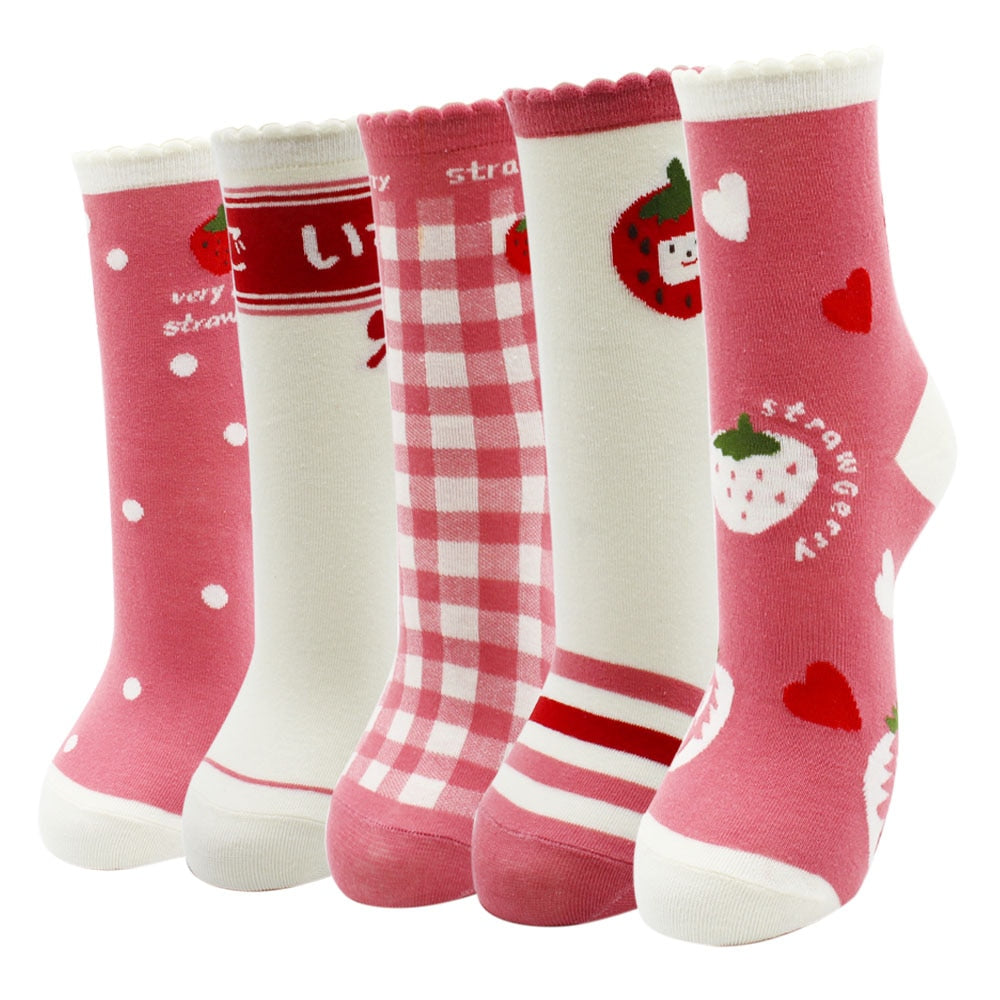 5-Pair Colorful Cute Cartoon Women's Sock Sets