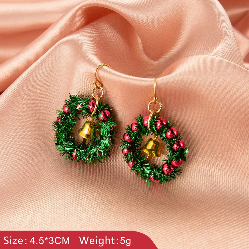 Cheerful Christmas Holiday Dangle Earrings