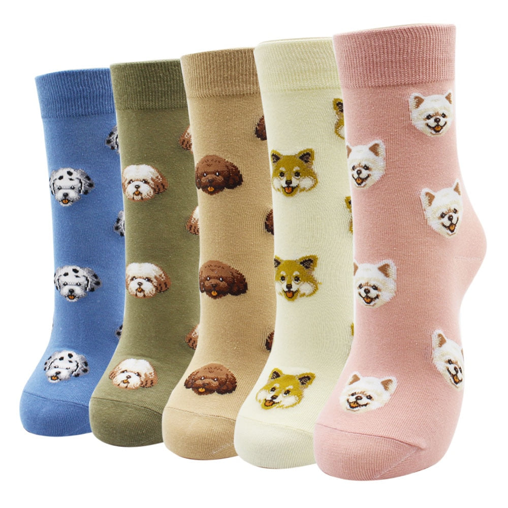 5-Pair Colorful Cute Cartoon Women's Sock Sets