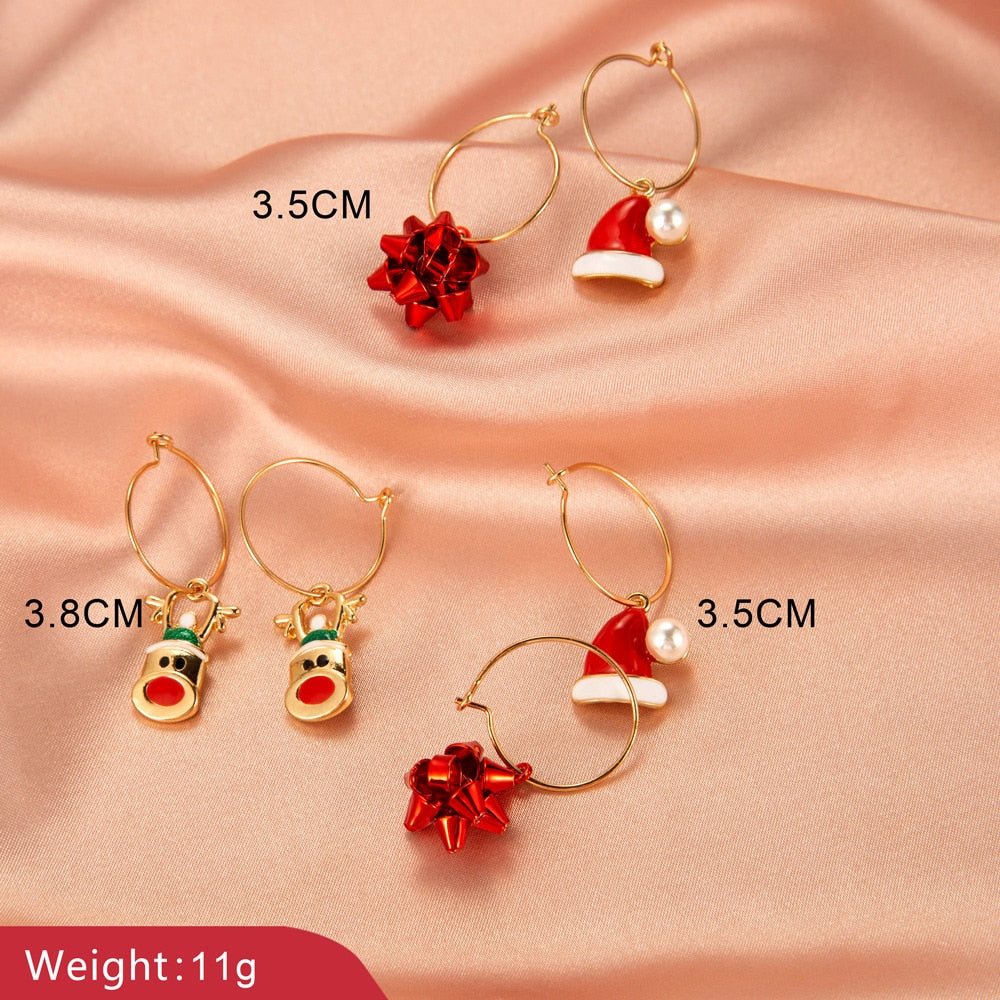 Cheerful Christmas Holiday Dangle Earrings