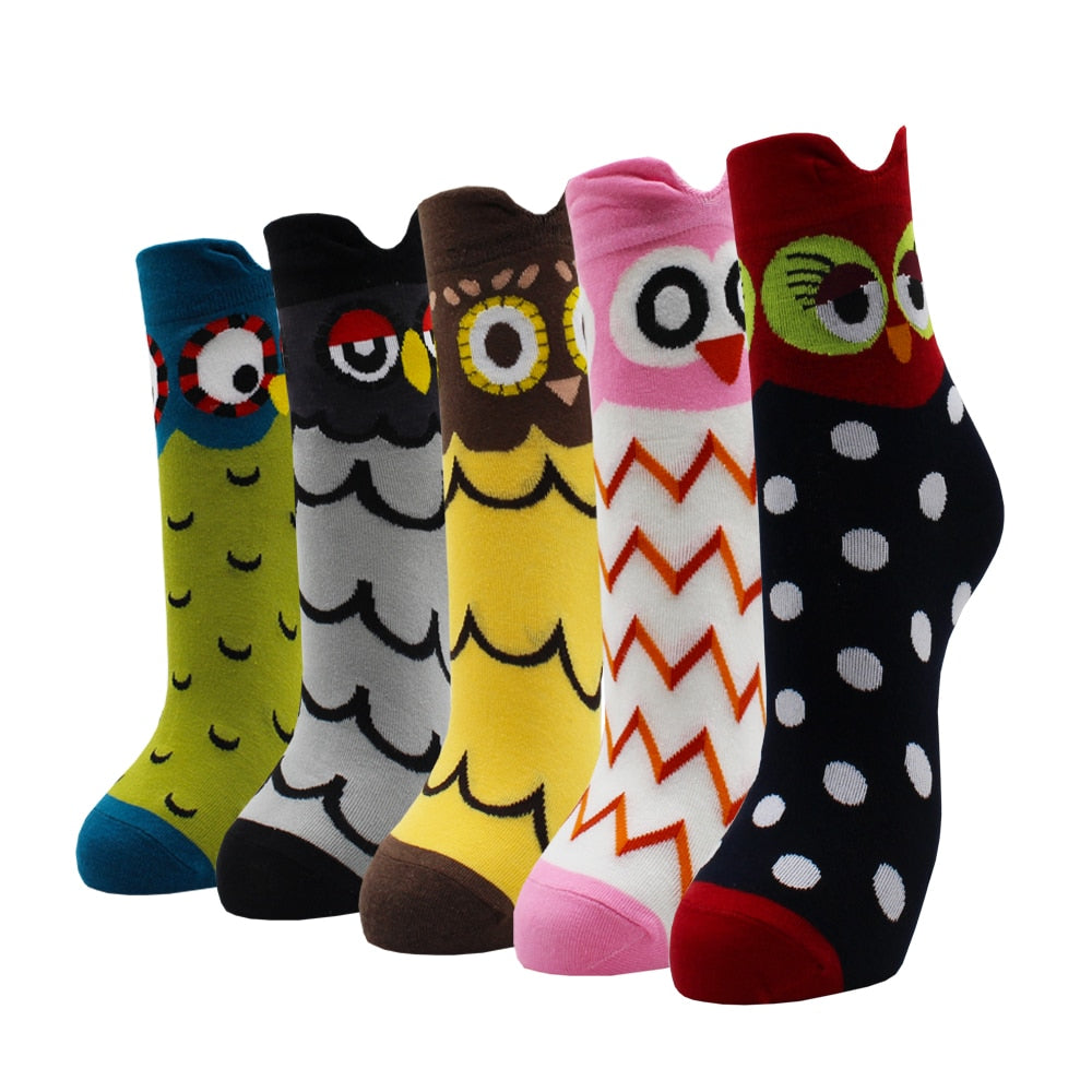 5-Pair Colorful Cute Cartoon Women's Sock Sets