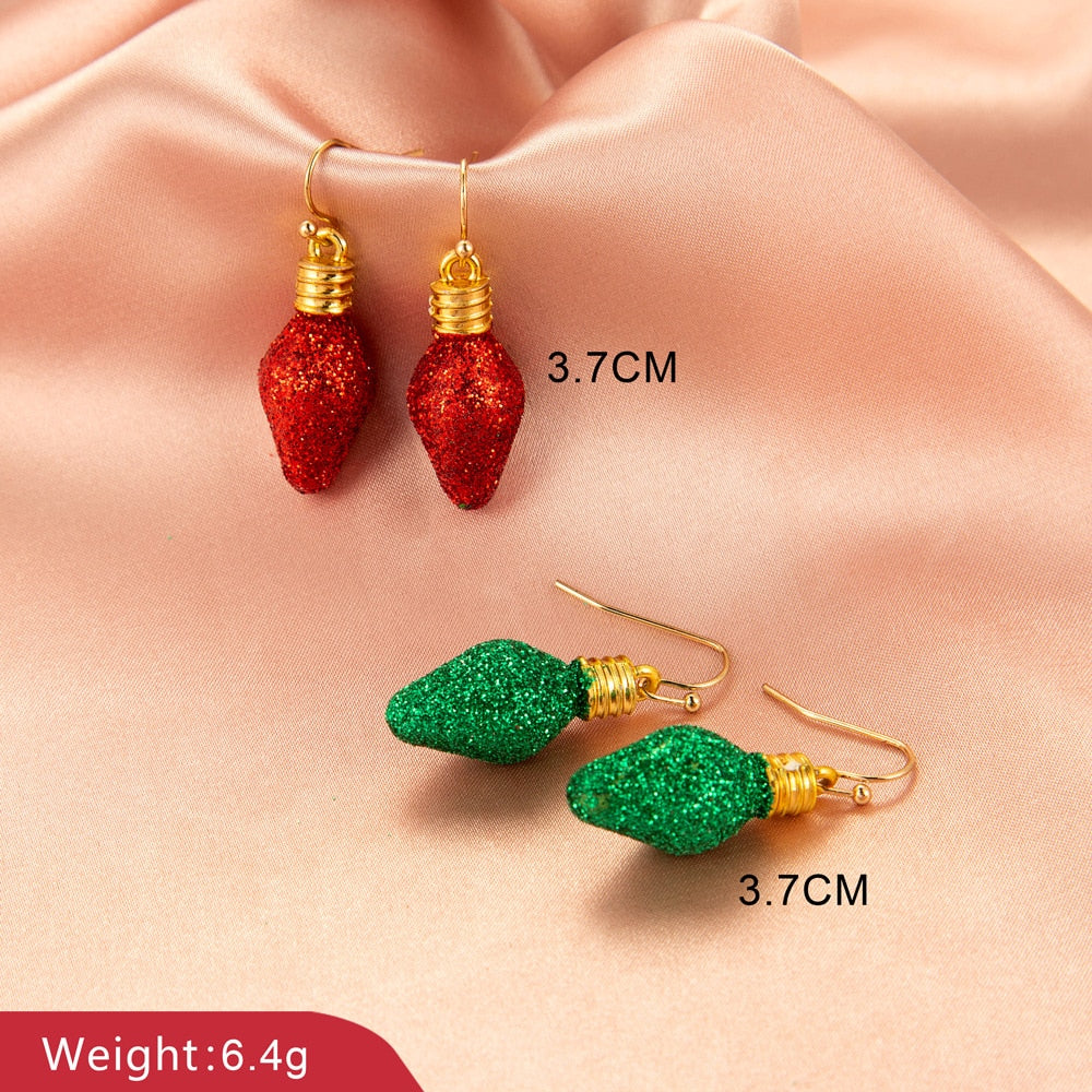 Cheerful Christmas Holiday Dangle Earrings