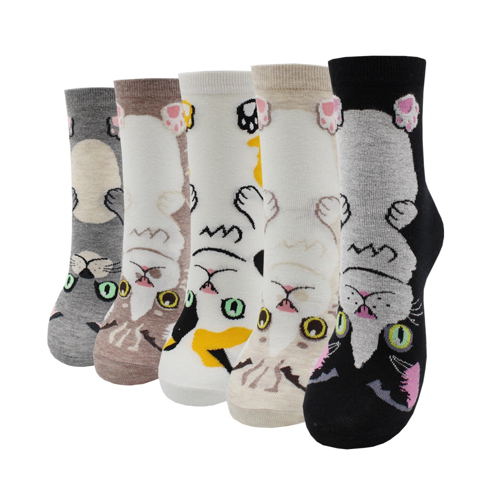 5-Pair Colorful Cute Cartoon Women's Sock Sets