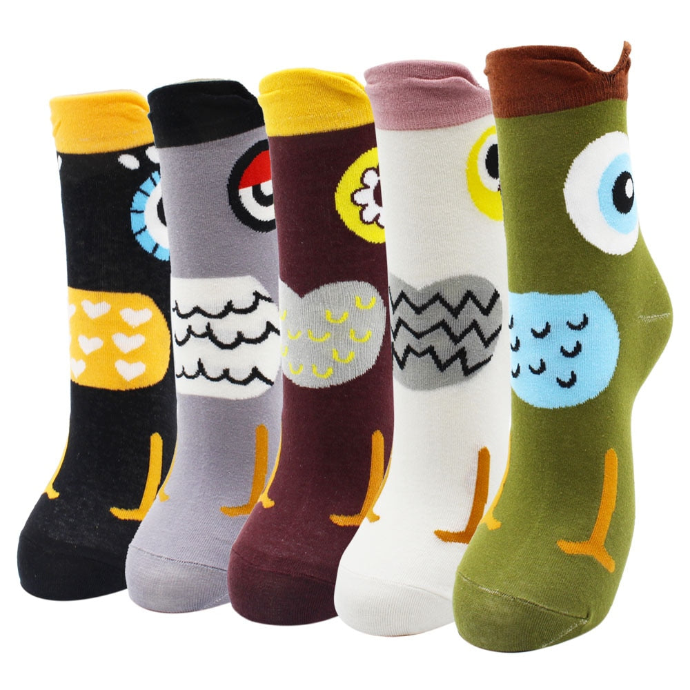 5-Pair Colorful Cute Cartoon Women's Sock Sets