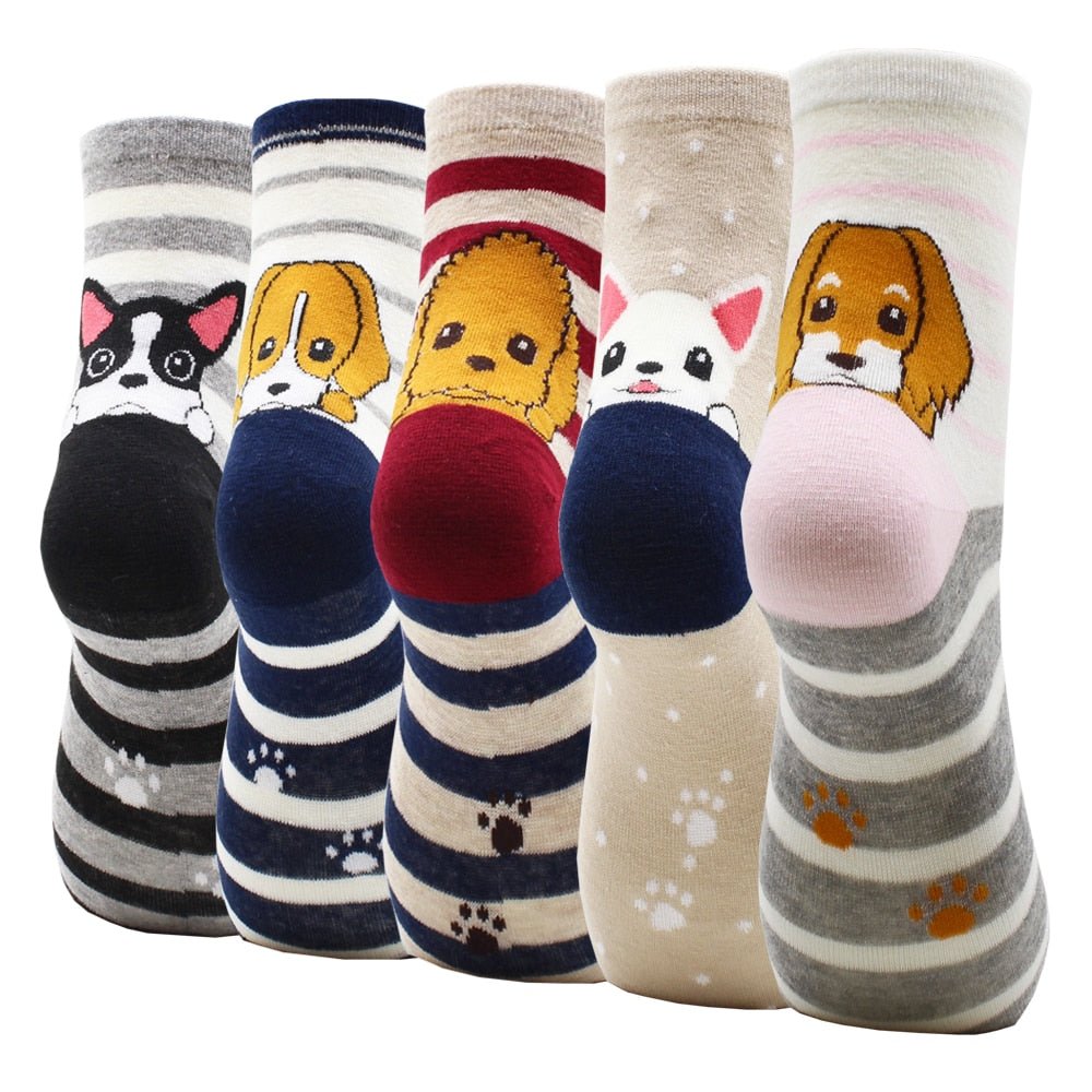 5-Pair Colorful Cute Cartoon Women's Sock Sets