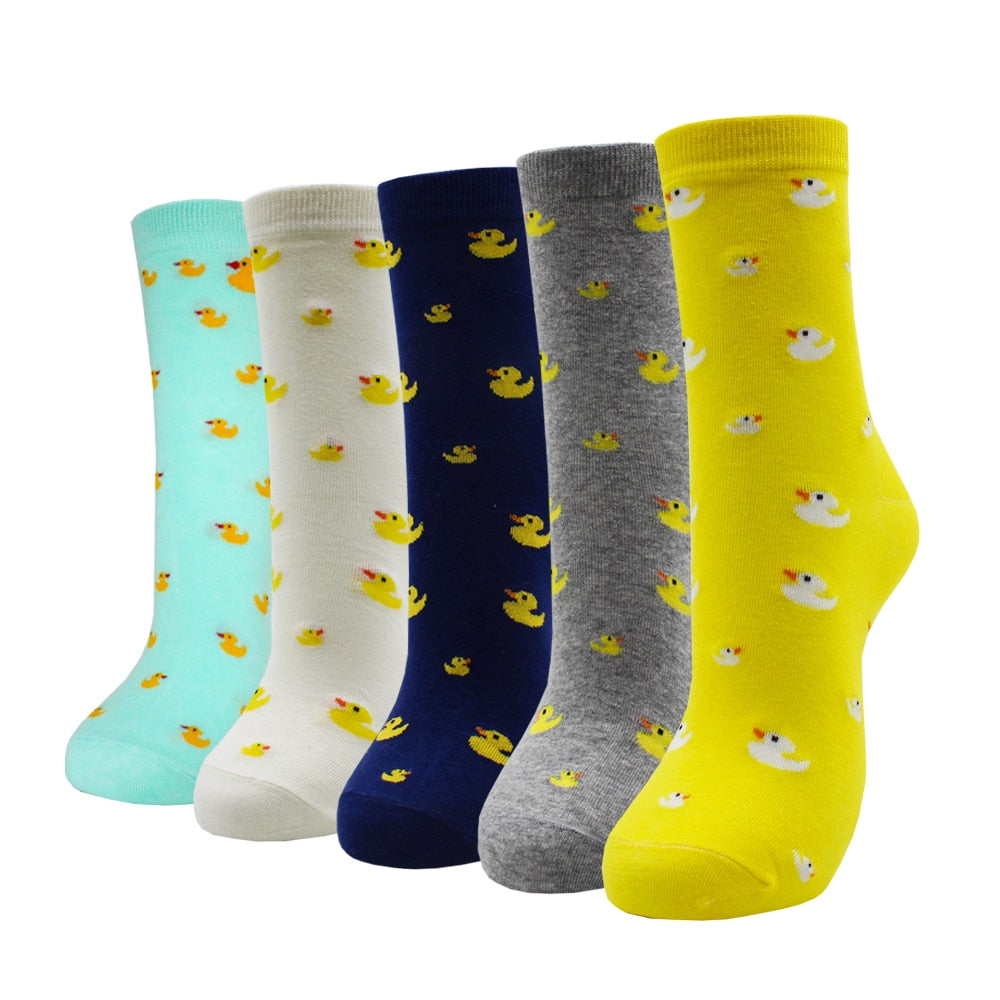 5-Pair Colorful Cute Cartoon Women's Sock Sets