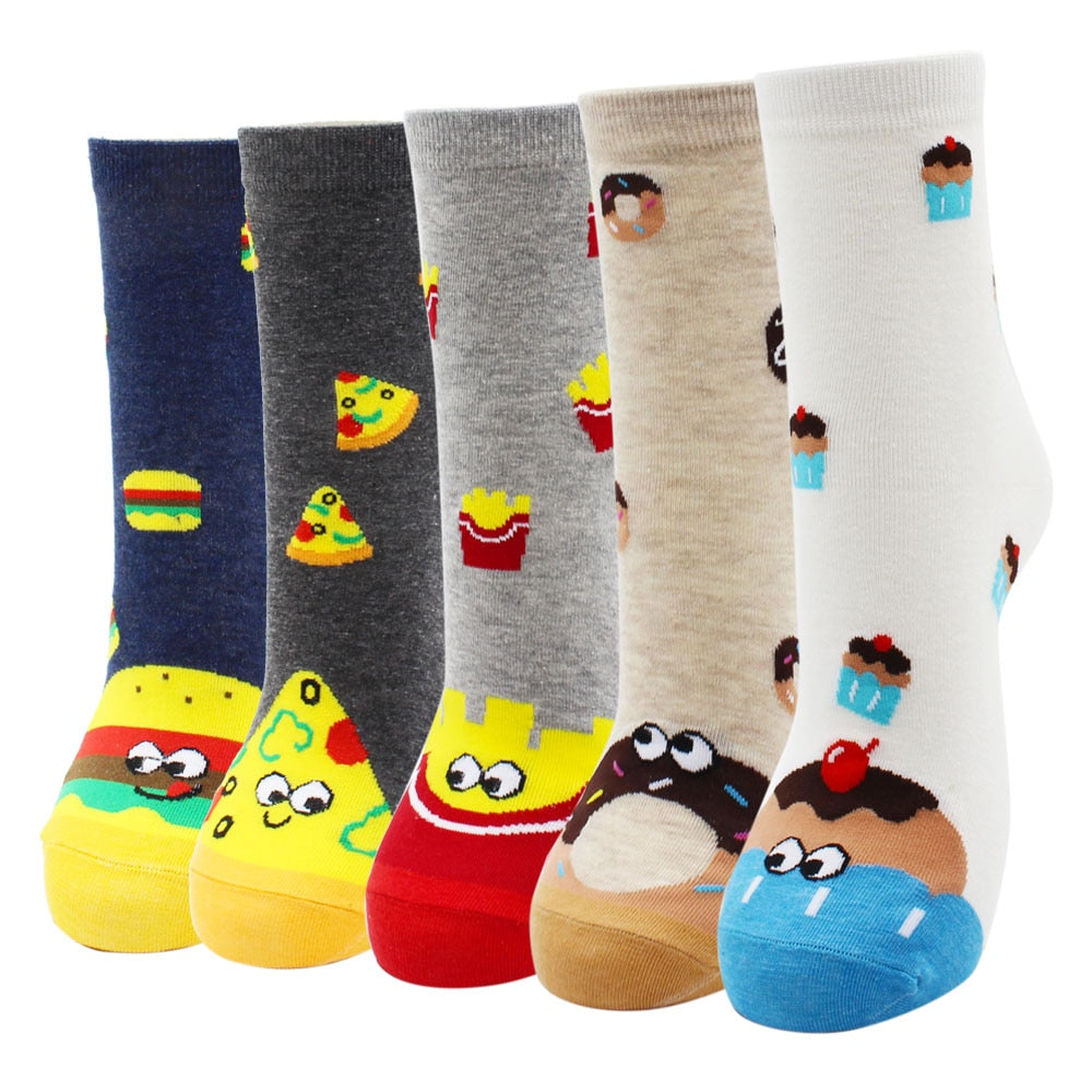 5-Pair Colorful Cute Cartoon Women's Sock Sets