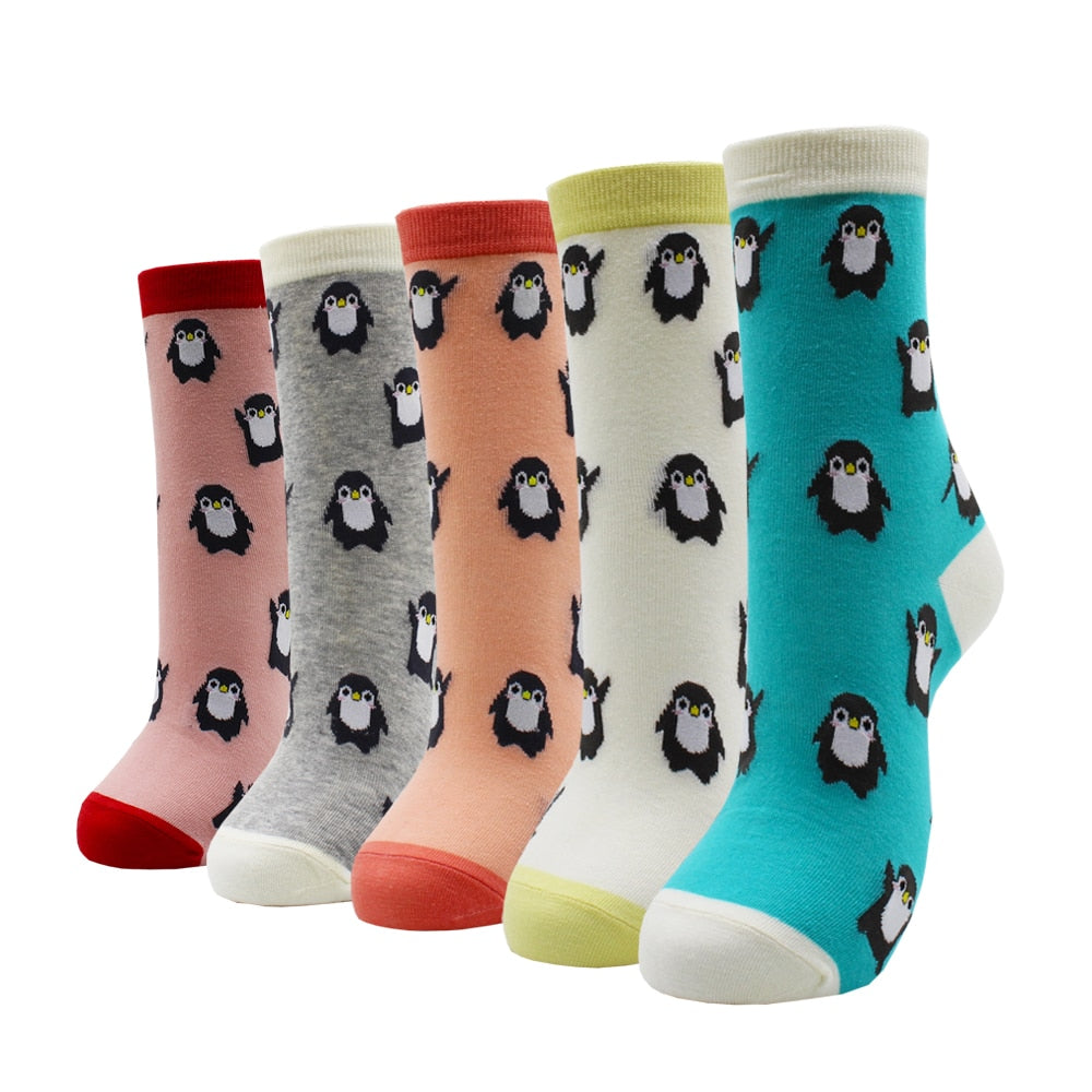 5-Pair Colorful Cute Cartoon Women's Sock Sets