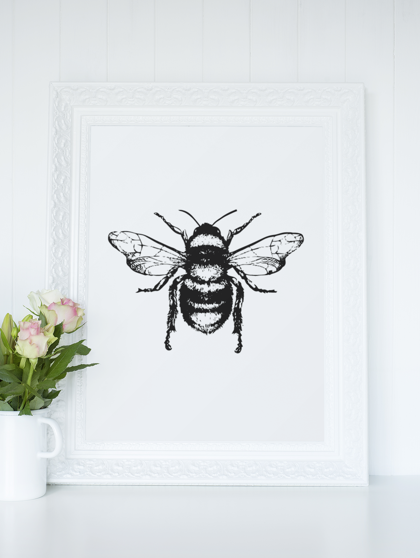 Bumble Bee Cute Simple Home Wall Decor Print-0