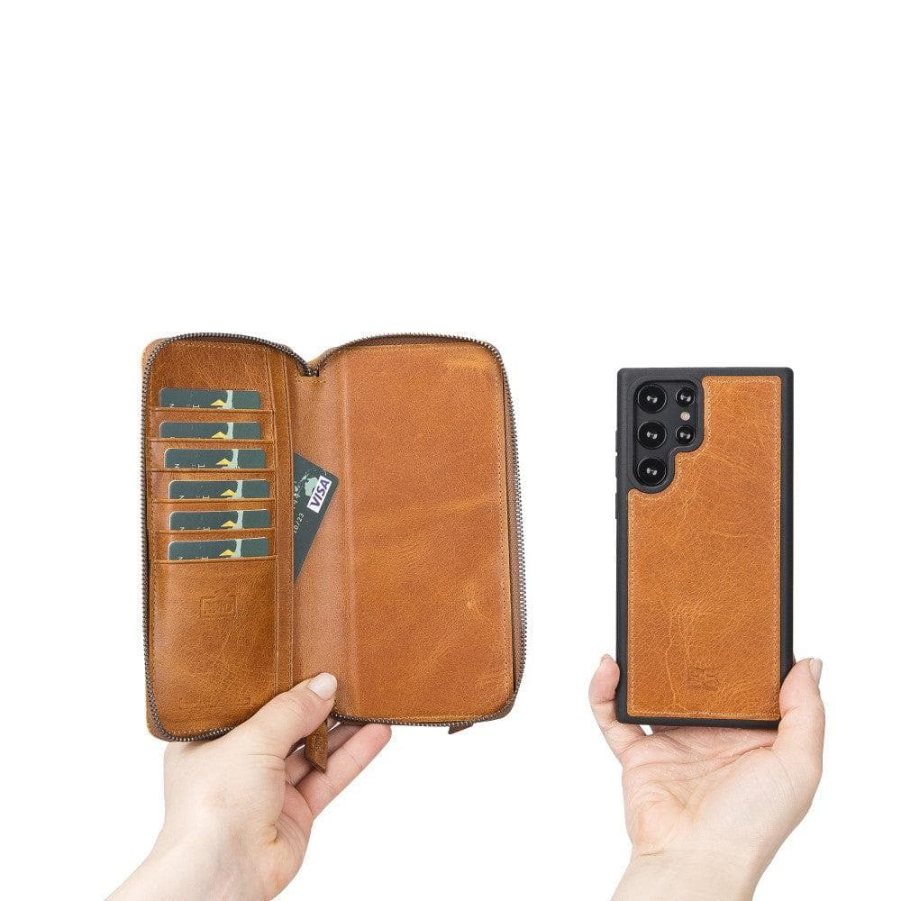 BOULETTA Zippered Leather Detachable Wallet Case